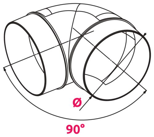 Awenta KO125-23/90 műanyag 90 fokos könyök, 125 mm (típusfotó)