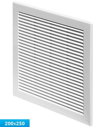 Awenta TRU22 négyszögletes fali rács 200X250, rovarhálóval, fehér színben