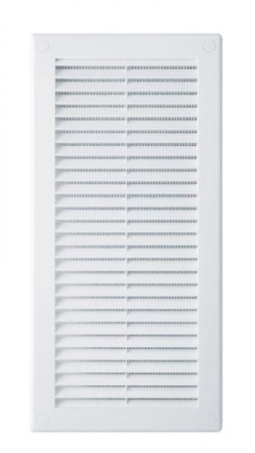 Awenta TRU12 négyszögletes fali rács 150X310 rovarhálóval, fehér színben