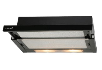 Cata TF-2003/60 LED BLACK GLASS Fekete üveg, beépíthető páraelszívó Eco led világítással