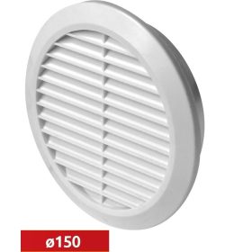   Awenta T23 kerek fali rács, rovarhálóval, fehér színben NA150