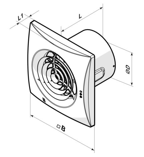 VENTS 100 Quiet TH páraérzékelős fürdőszoba-ventilátor