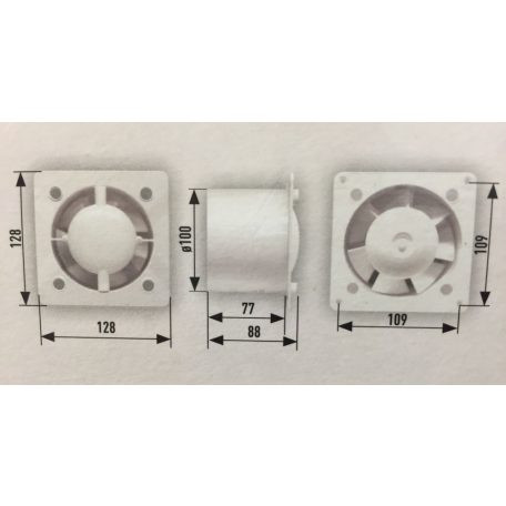 Awenta HSF KW100 kisventilátor, alap típus, előlap nélkül