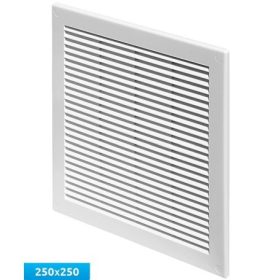   Awenta TRU8 négyszögletes fali rács 250X250, rovarhálóval, fehér színben