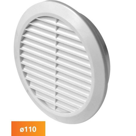 Awenta T77 kerek fali rács, rovarhálóval, fehér színben NA110