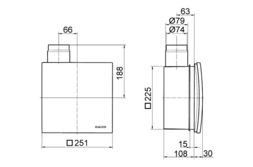 Maico ER 60 G Ventilátor egység fedéllel és szűrővel süllyesztett házba történő beszereléshez, légmennyiség 62 m3/h, alapterhelési kapcsolással  Termékszám: 0084.0103