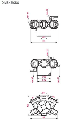 Awenta PRO VPB125-3 antibakteriális műanyag szelepfogadó 75-mm