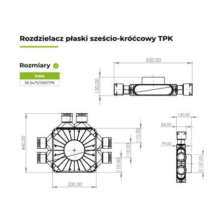HŐVP PRODMAX SK 6x75/160 TPK műanyag osztódoboz