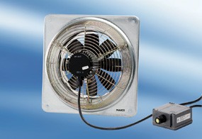 Maico DZQ 25/4 B Ex e Axiál fali ventilátor négyszögletes fali lemezzel, DN 250, háromfázisú váltóáram, robbanásbiztos  Termékszám: 0083.0172