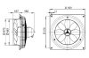 Maico DZQ 45/4 B Ex e Axiál fali ventilátor négyszögletes fali lemezzel, DN 450, háromfázisú váltóáram, robbanásbiztos  Termékszám: 0083.0183