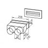 FRS flexibilis csőrendszer NÁ75, Fali átvezetés + rács  FRS-WDS 2-75