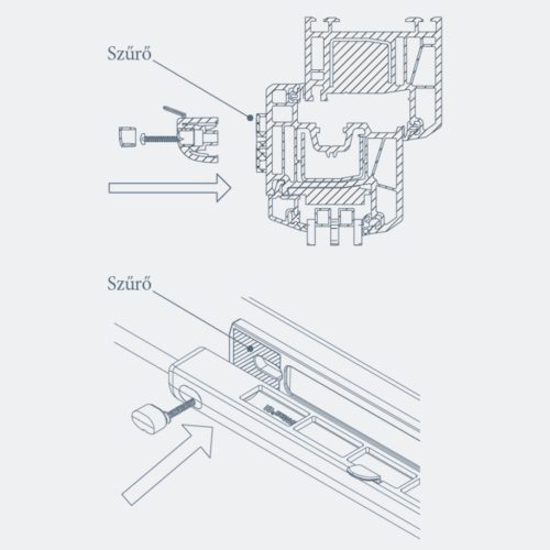 AirPro NovaAir szűrő , standart , fehér ablakos légbeeresztőbe mosható szűrő