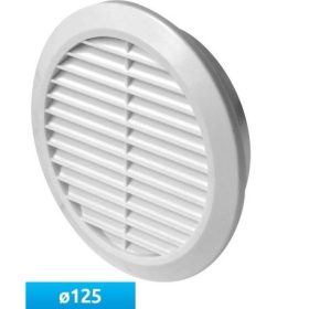   Awenta T32 kerek fali rács, rovarhálóval, fehér színben NA125