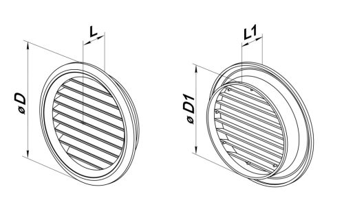 Vents MV 80 bVs kerek szellőzőrács (gyári fotó)