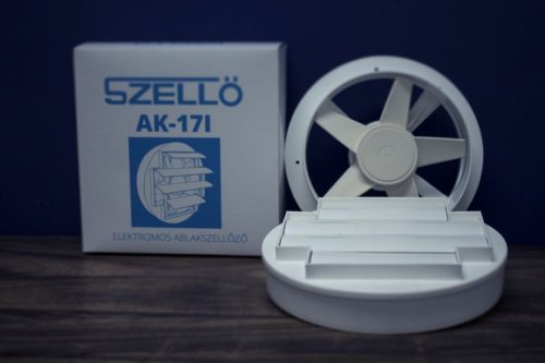 Szellő AK-17-I ablakba építhető műanyag házú elektromos szellőztető, zsalus
