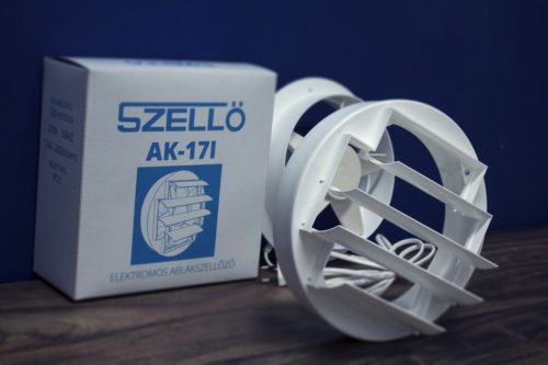 Szellő AK-17-I ablakba építhető műanyag házú elektromos szellőztető, zsalus