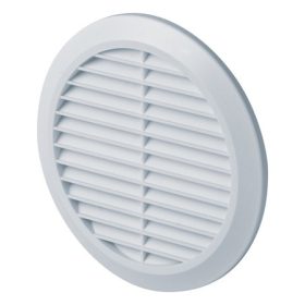   Awenta T36 kerek fali rács, rovarhálóval, fehér színben NA100/150