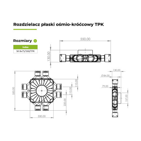 HŐVP PRODMAX SK 8x75/160 TPK műanyag osztódoboz