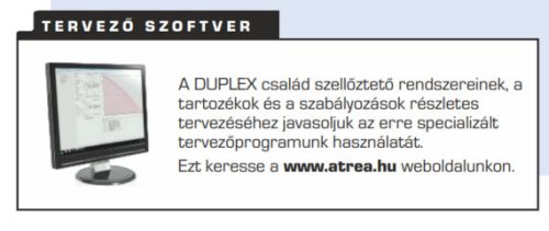 ATREA DUPLEX 1000 Inter-H hővisszanyerős szellőztető