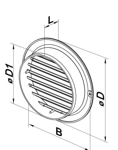 Vents MV 100 bVs kerek szellőzőrács (típusfotó)