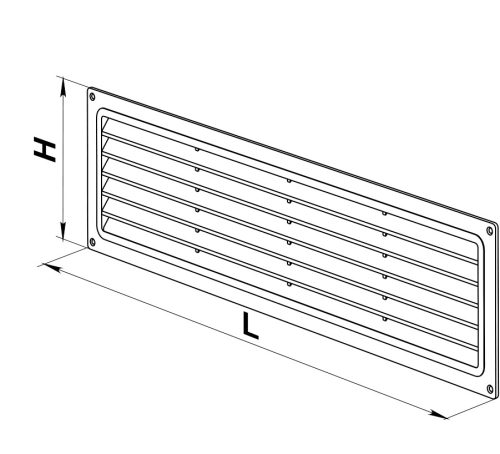 Vents MV 450 R barna ajtórács (típusfotó, fehér kivitel)