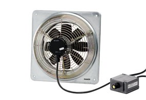 Maico DZQ 30/2 B Ex e Axiál fali ventilátor négyszögletes fali lemezzel, DN 300, háromfázisú váltóáram, robbanásbiztos  Termékszám: 0083.0176