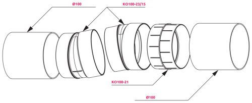 Awenta KO100-10 PVC merev cső NA100, 1 m