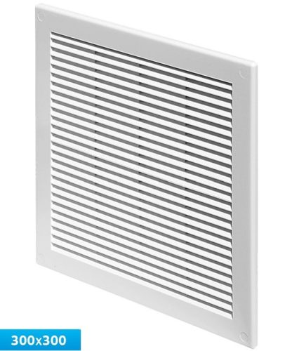 Awenta TRU10 négyszögletes fali rács 300X300 rovarhálóval, fehér színben