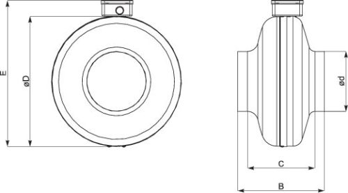 BCS 250L radiális csőventilátor 