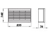 Dalap PVC szögletes szellőzőrács a légcsatorna lezárására 220x133 mm