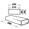 PVC szögletes csővezeték légcsatornákba, merev 220x90 mm, hossz 500 mm
