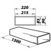 PVC szögletes csővezeték légcsatornákba, merev 220x90 mm, hossz 1500 mm