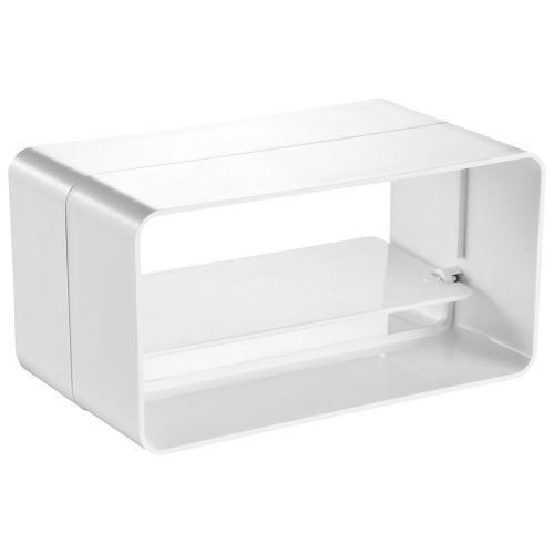 Dalap PVC külső csőtoldó visszacsapó szeleppel, szögletes 220x90 mm