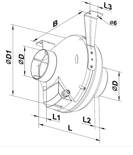 VENTS VK 200 műanyag házas, radiális csőventilátor