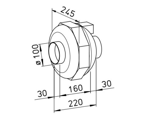 Helios RRK 100 Műanyagházas radiális csőventilátor