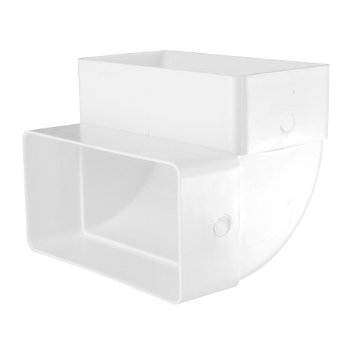 Dalap PVC függőleges könyökidom szögletes légcsatornákba 90°, 220x90 mm