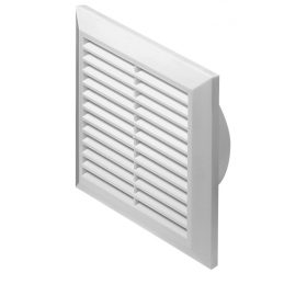   Awenta T27 négyszögletes fali rács 200X200, rovarhálóval, fehér színben NA150