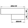 Dalap PVC átalakító idom szögletes csővezetékbe 220x90 mm / 220x133 mm