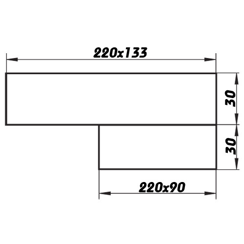 Dalap PVC átalakító idom szögletes csővezetékbe 220x90 mm / 220x133 mm