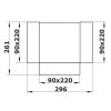 Dalap PVC "T" ágidom szögletes légcsatornákba 220x90 mm