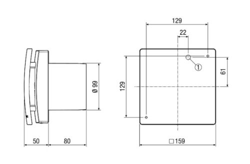 Maico ECA 100 ipro F Kétfokozatú kishelyiség ventilátor fényszabályozással, DN 100  Termékszám: 0084.0202