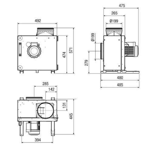 Maico EKR 20-2 Hangcsillapító dobozos ventilátor, DN 200, váltóáramú  Termékszám: 0080.0882