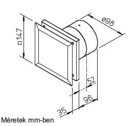 Helios M1/100 N/C MiniVent méretrajz