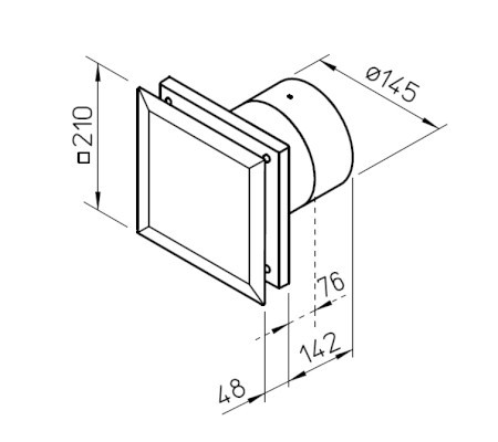 Helios M1/150 N/C MiniVent méretrajz