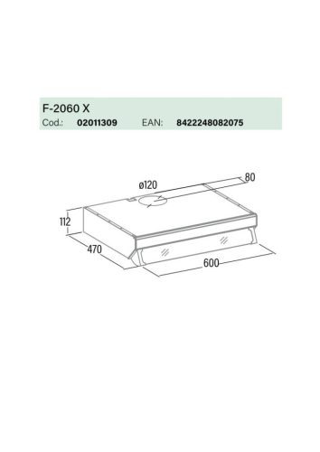 Cata - Páraelszívó F-2060 fekete BK/L LED - A készlet erejéig rendelhető!