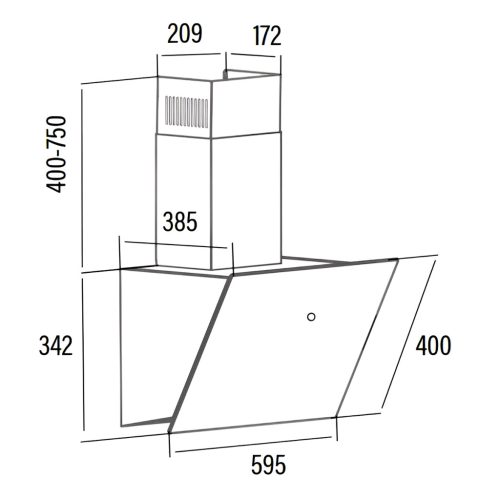 Cata - Páraelszívó LENA 600 XGWH fehér + BK150 ECO bekötő szett