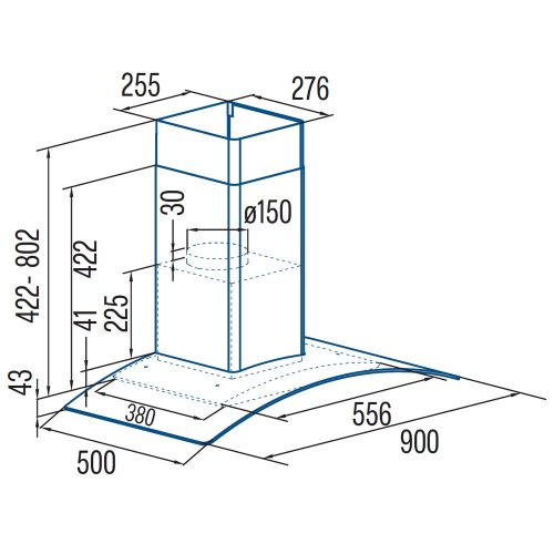 CATA - Páraelszívó GAMMA GLASS 9010 GX - Inox