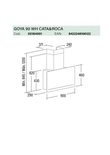 CATA - Páraelszívó GOYA 90 WH Can Roca - A készlet erejéig rendlhető!