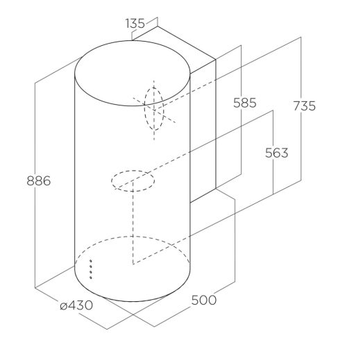 Elica - Páraelszívó TUBE PRO WH MAT/A/43 + Mikro MW-5120B