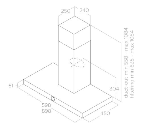 Elica - Páraelszívó LOL BL/A/90 MOON EDITION fekete